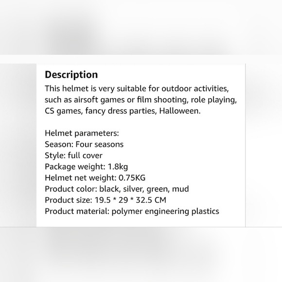 Airsoft Tactical Black Full Face Helmet. Cosplay, Helmet, Role Playing Film Prop - Picture 4 of 8